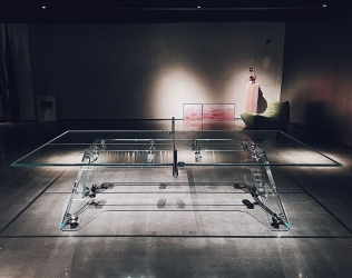 $60k Ping Pong Glass Table