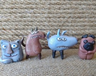 Funny Clay Animal Figurines