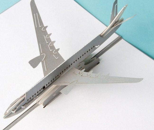 3D Airplane Pop Up greeting Card