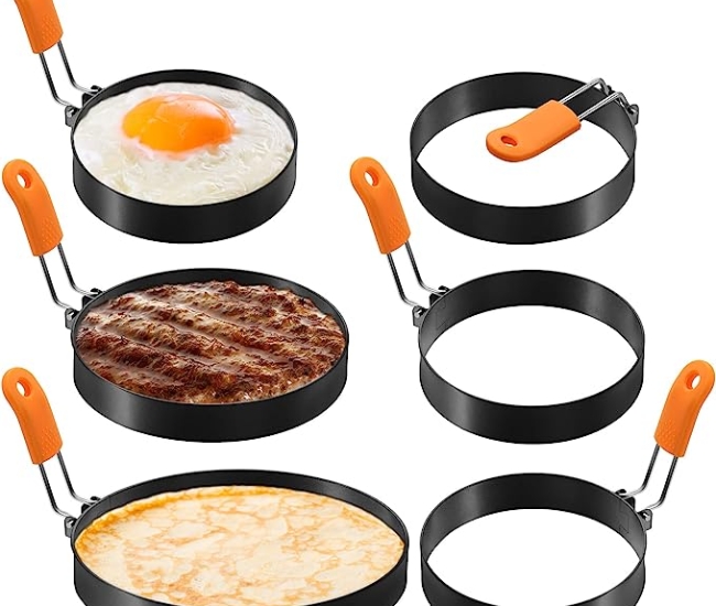 6 Pcs Professional Egg & Pancake Ring Set