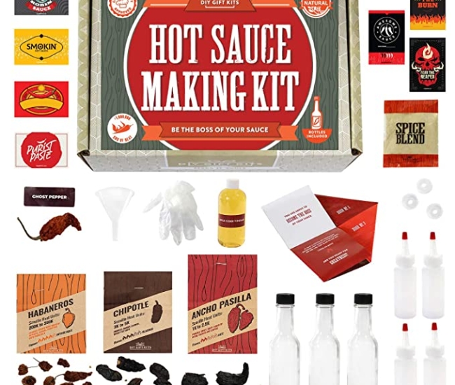 DIY Hot Sauce making kit with 3 recipes