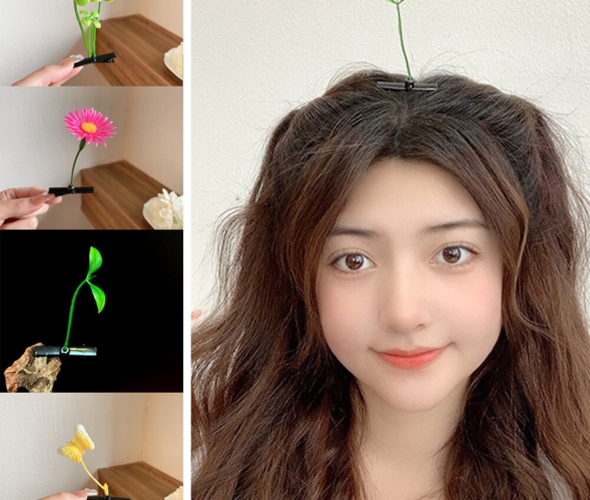 Plant Sprout over Head Hairpin Clip