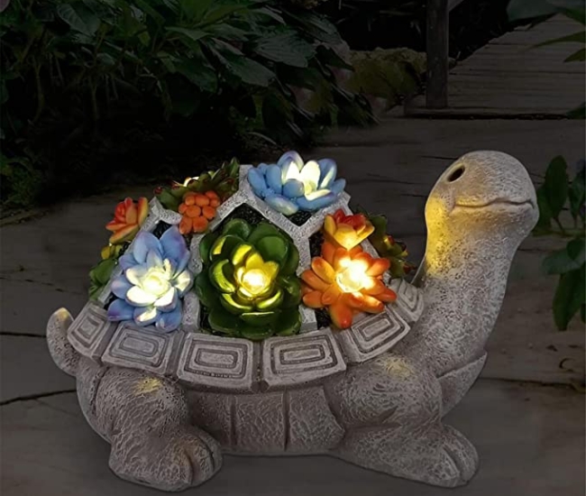 Tortoise with Solar Powered LED lights