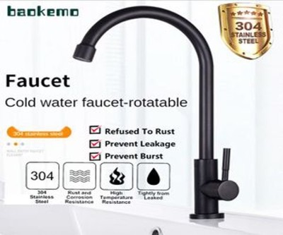 Black Stainless Steel Cold Kitchen Faucet